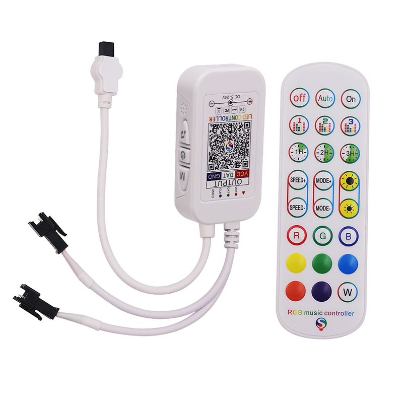 WS2812B WS2811 Bluetooth LED denetleyicisi DC5-24V 24Key IR uzak müzik Akıllı Denetleyici Dimmer Adreslenebilir RGB LED Şeridi