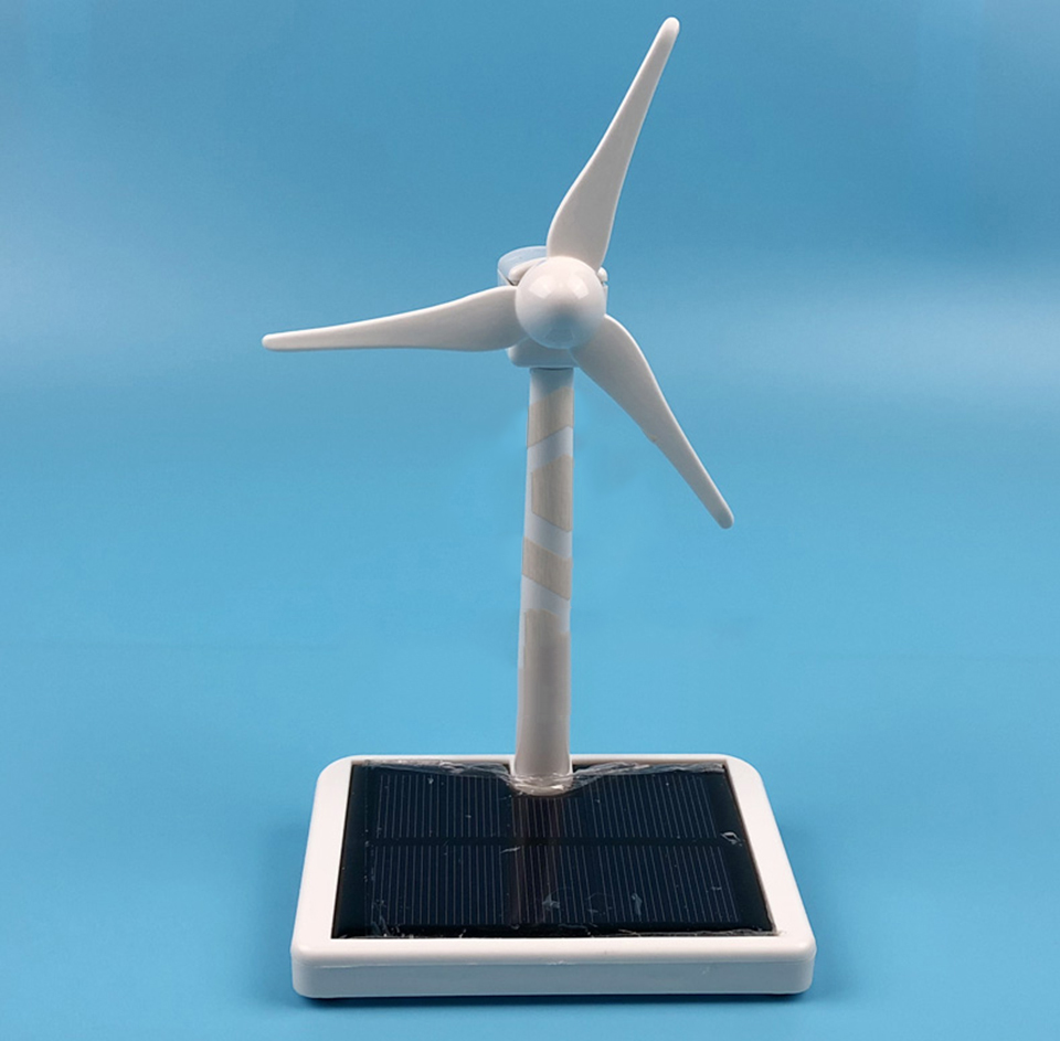 ミニソーラーエネルギー風車デスクトップ風力タービンモデルソーラーパワーウィンドミル用ヴィチクル窓用ティント熱断熱テストCDF510