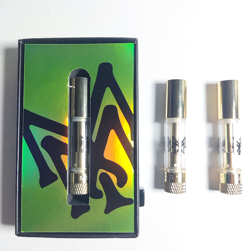 Muha meds med vape cartucho vapes carrinhos cartuchos vapes atomizadores vidro cheio óleo grosso snap on cera vaporizador e cigarro 510 thread vazio com embalagem 10 cores 1ml