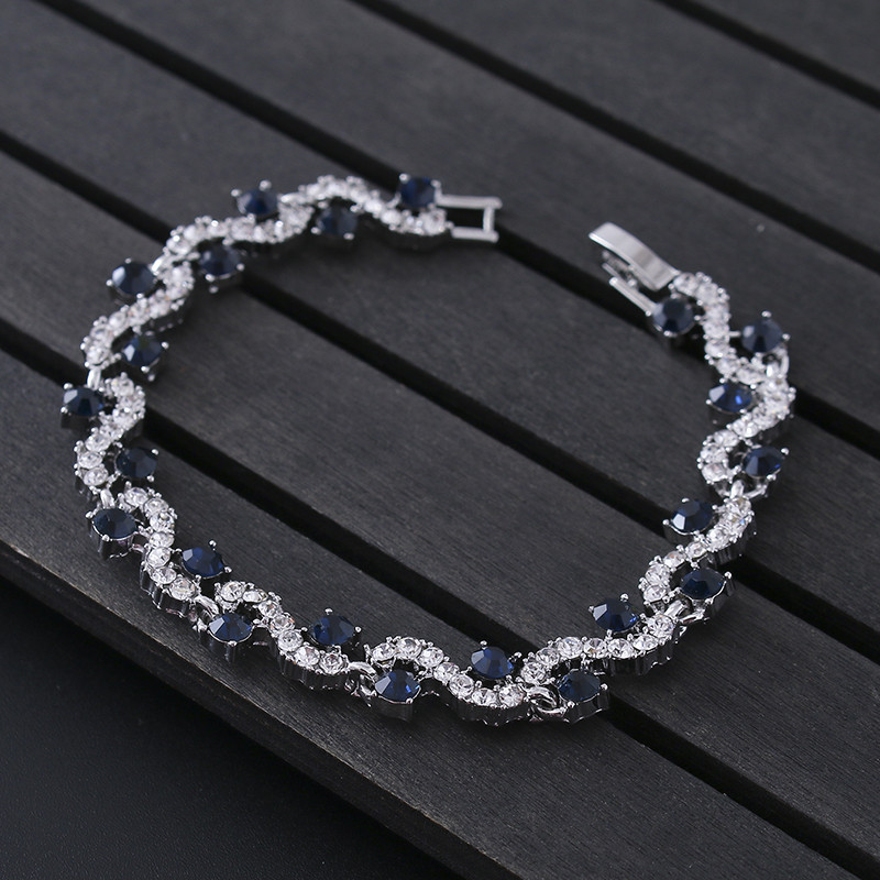 Trendy błyszczące kryształowa bransoletka tenisowa czerwona bransoletka Kolorowa cyrkon Diamonds Tennis Bracelets Cuban Link Chain Boletka Para biżuteria Prezent biżuterii