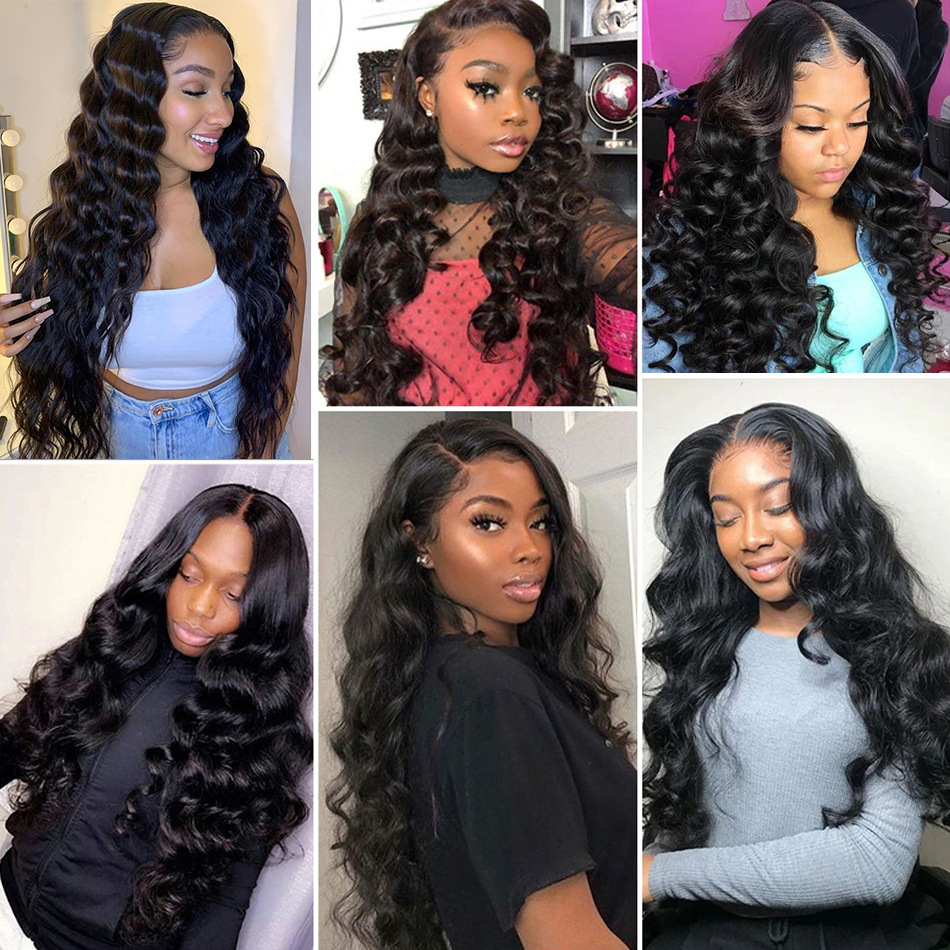 Lace Frontal Straight Human Hair Wig Brazil 28 30 inch Suitable for Black Women Wet Wave and Wave Synthetic Loose Deep Wave Open Closed Wig