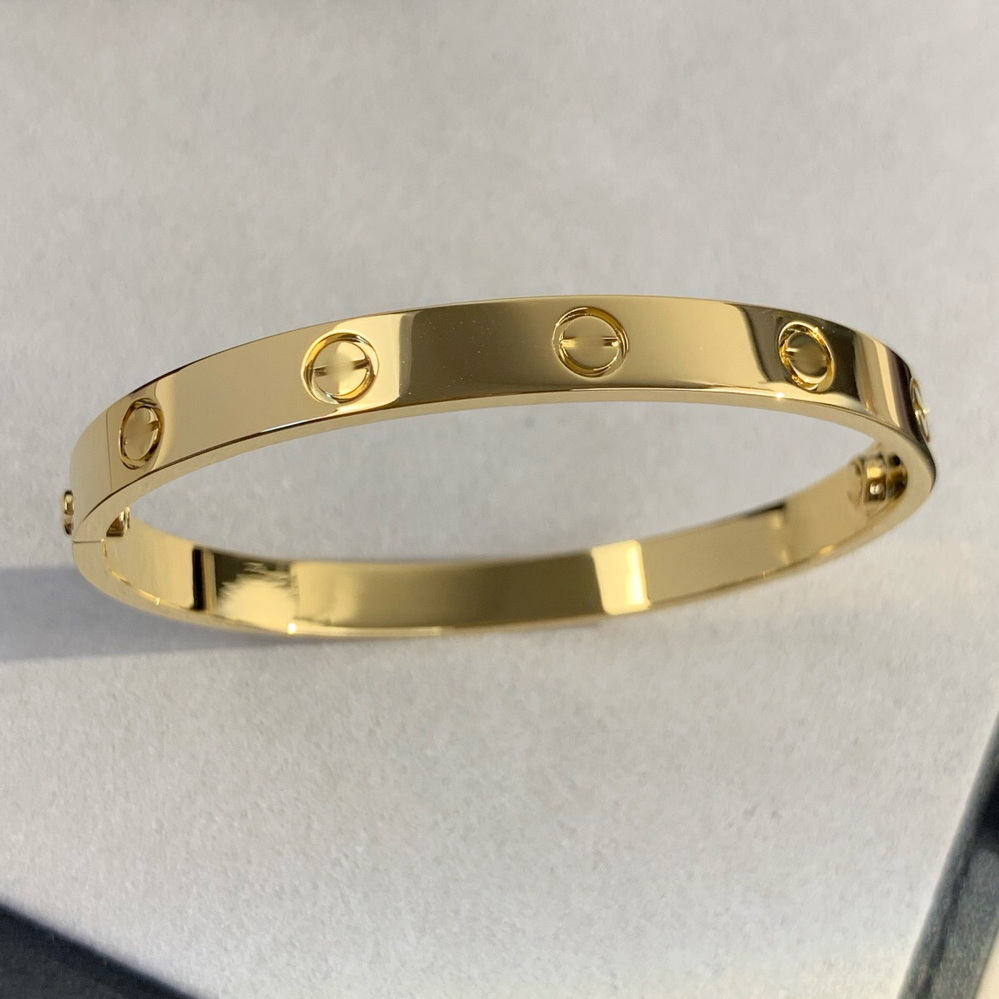 Love series gold bangle for man Au 750 gold plated 18 K 16-21 size with box with screwdriver 5A premium gifts couple bracelet 052203z