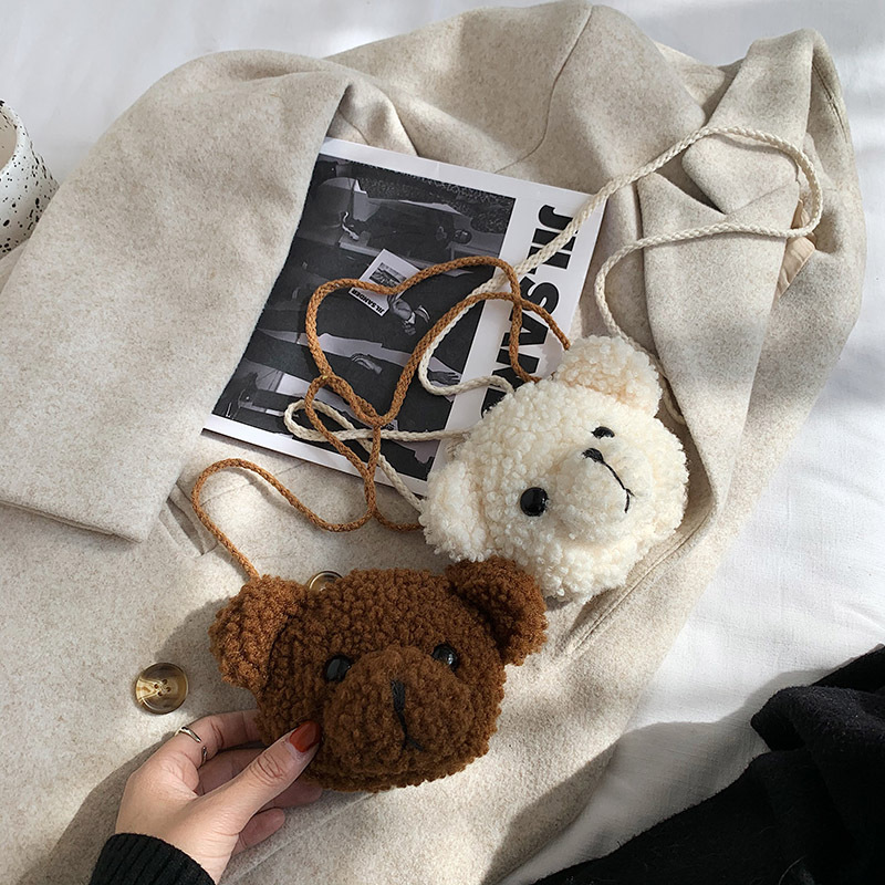 Borsa a tracolla in peluche con simpatico orso bambini Borse a tracolla cartoni animati bambini Borse in peluche kawaii Zaino animali di peluche bambine