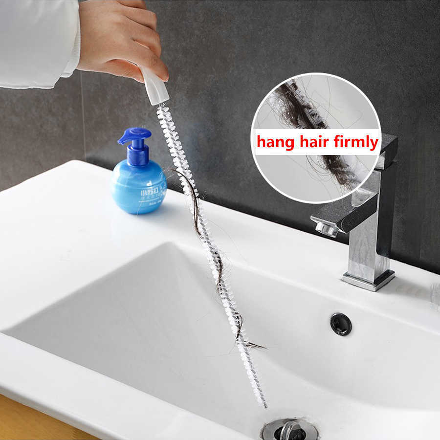 Yeni 64cm boru tarama fırçası banyo saç kanalizasyon lavabo bükülebilir temizlik fırçası banyo mutfak aksesuarları kanalizasyon tıkanma temizleyici aracı