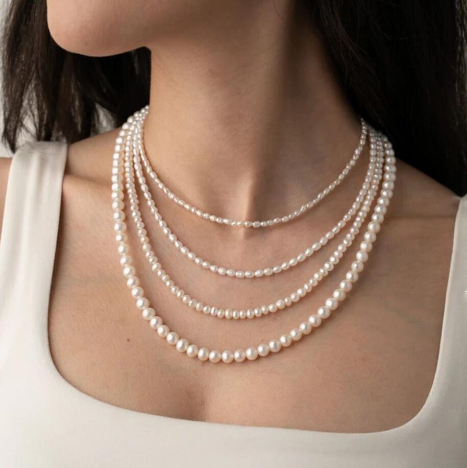 Women Fashion Vintage Pearl Necklace Party Necklace Elegant Chain Retro Accessories Necklace Streetstyle Necklaces