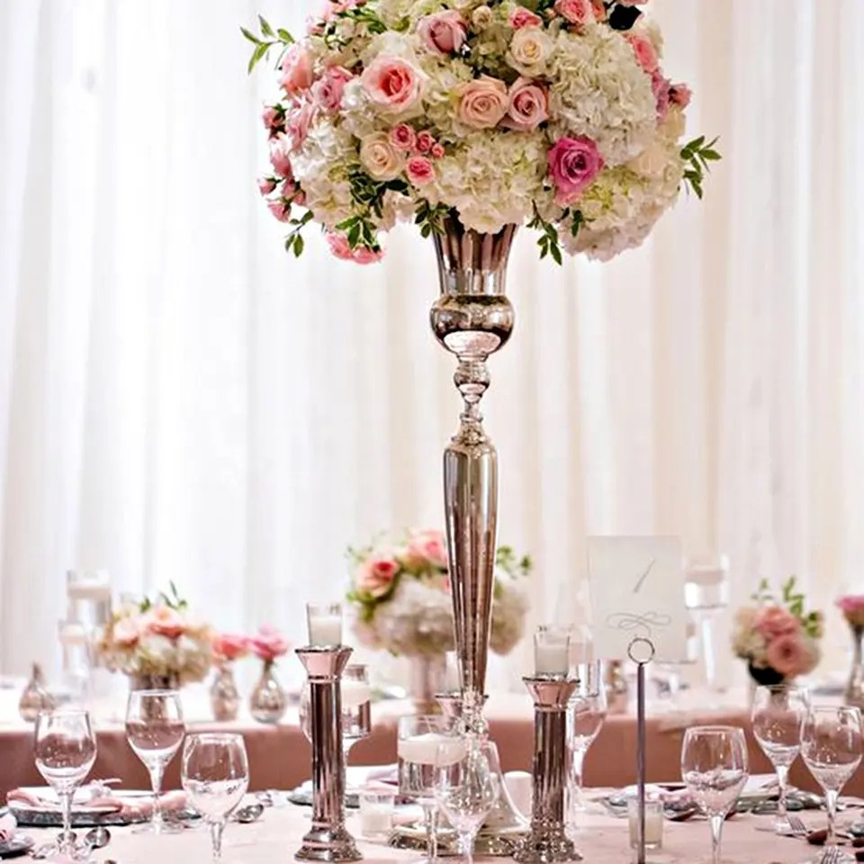 Gorąca sprzedaż stół centralne metalowe stojak na kwiat stylowy design wazon kwiatowy do dekoracji