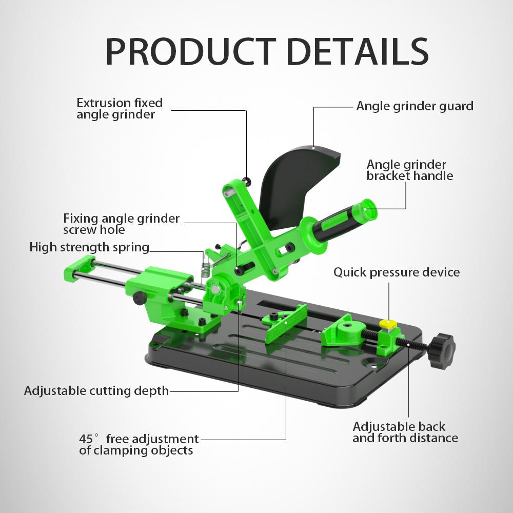 Sliper Angle Grinder Fixed Universal Bracket Polishing Machine Table Saw Pull Rod Angle Grinding Machine for 100/125 Angle Grinder