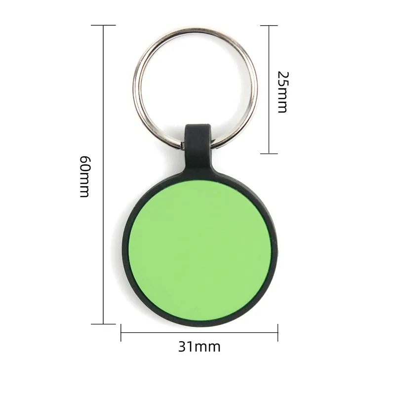 Round Dog Tags Keyring Food Grade Silicone Pet Tag DIY Cat And Dog ID Card Keychain