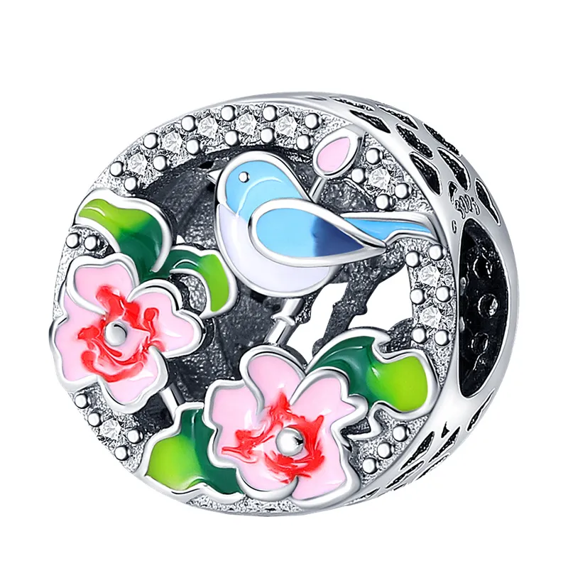 925 Silver Fit Pandora Charm 925 Bracelet Swallow Smiling Little Girl Series charms set Pendant DIY Fine Beads Jewelry