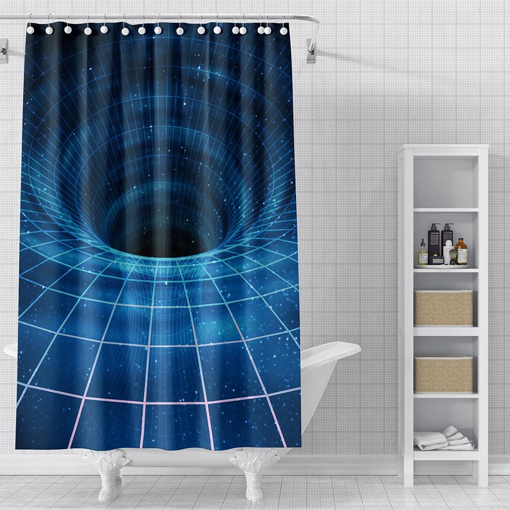 Cortinas de ducha modernas, cortina de baño psicodélica 3D para baño, decoración del hogar de poliéster impermeable con ganchos