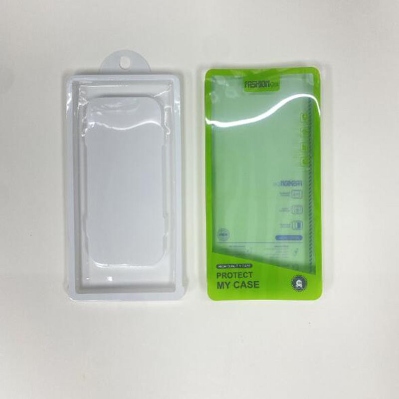 Caixa de embalagem rápida universal branca e verde para capa de celular PVC Blister Desenho Display Dustproof Package Box For Cover Shell