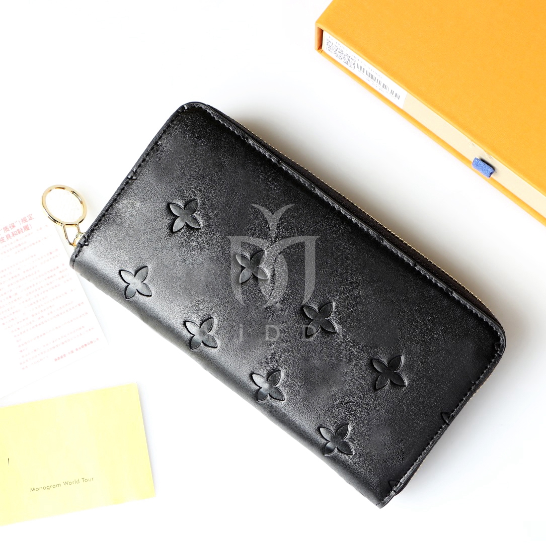 Luxury Zipper Short Designer Wallet Womens Old Flower Letter Wallet Keychain Handbag MINI Card Wallet with Box