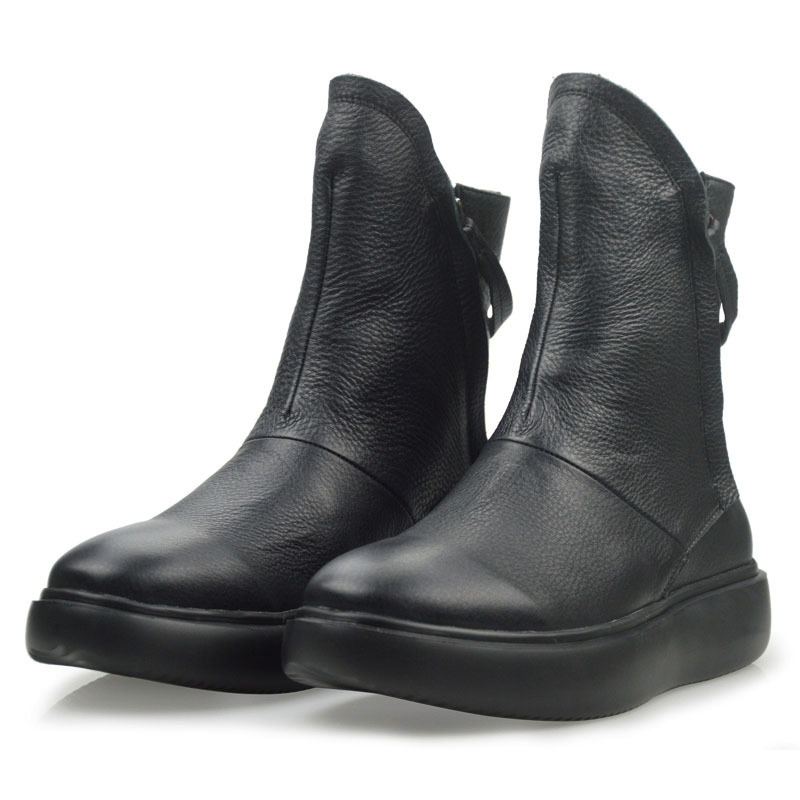 Мужчины лодыжки сапоги искренняя мягкая кожа британская темная темная стиль большого размера мужская обувь P25D50