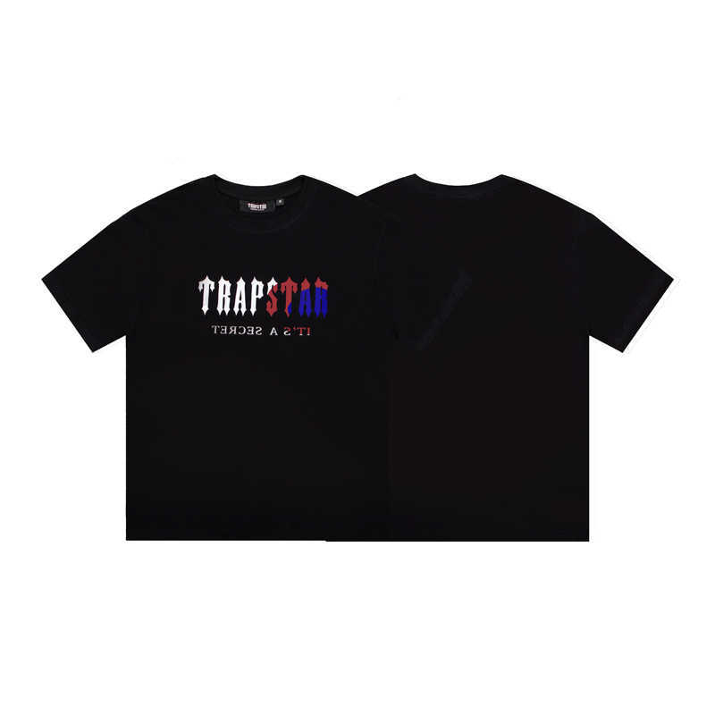 Designer Fashion Clothing Tees Tsihrts Shirts Trapstar Colorful Gradient Letter Short Sleeve Unisex Couple Fit Round Neck Ins Loose Large Cotton Tshirt Rock Hip hop