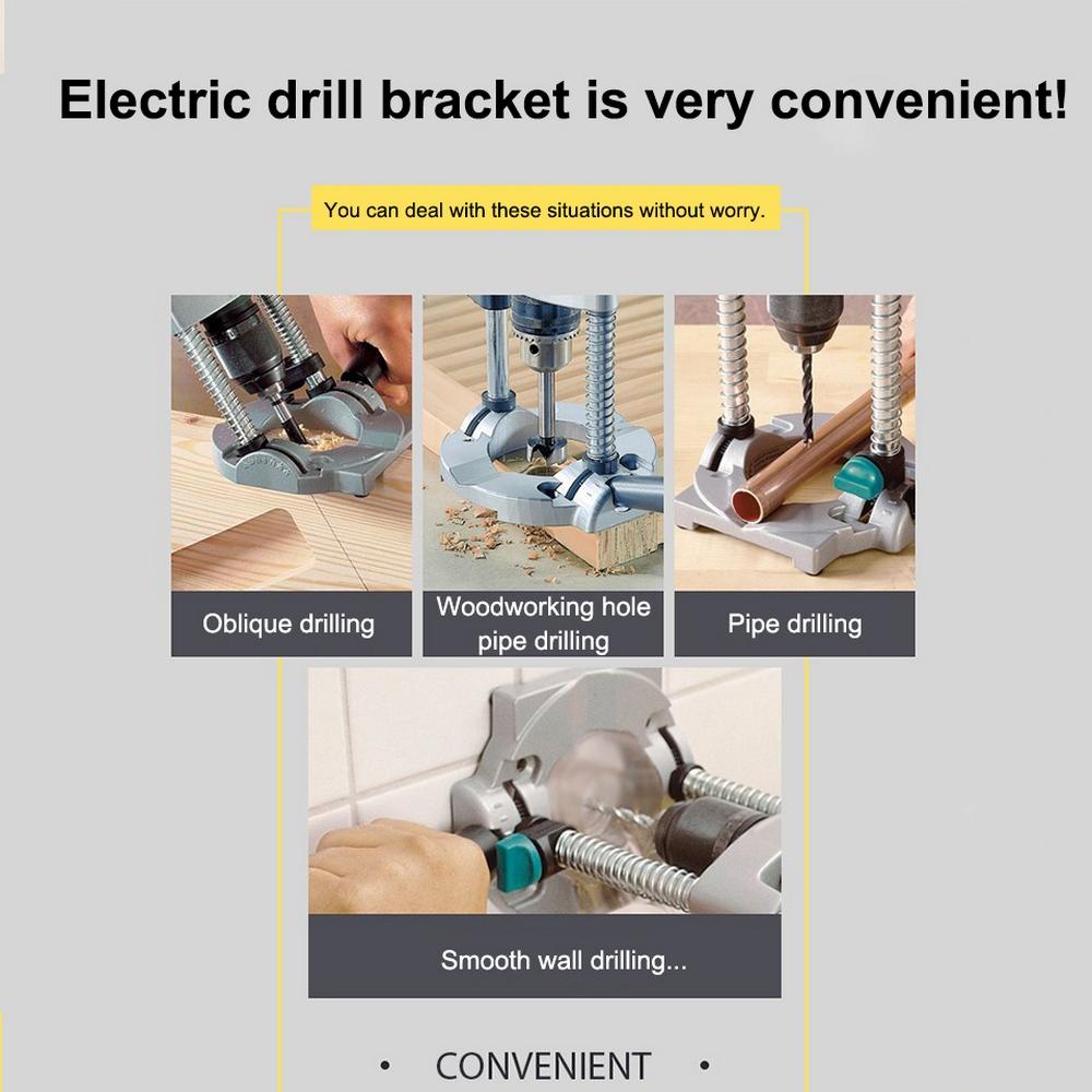 Boormachine Electric Drill Bracket Base Angle Justerbar Drill Guide Mobil Drill Stand Electric Drill Stand Integrated Woodworking Tool