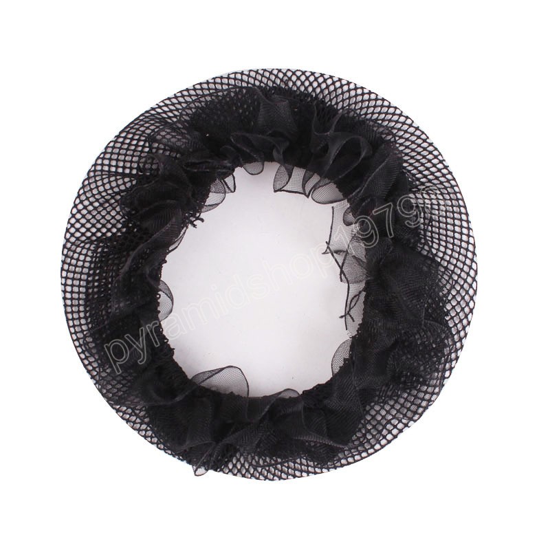 Rede de cabelo de crochê com lantejoulas para meninas, balé, dança, patinação, elástico, capa de coque, ferramenta de penteado, para mulheres, redes de cabelo