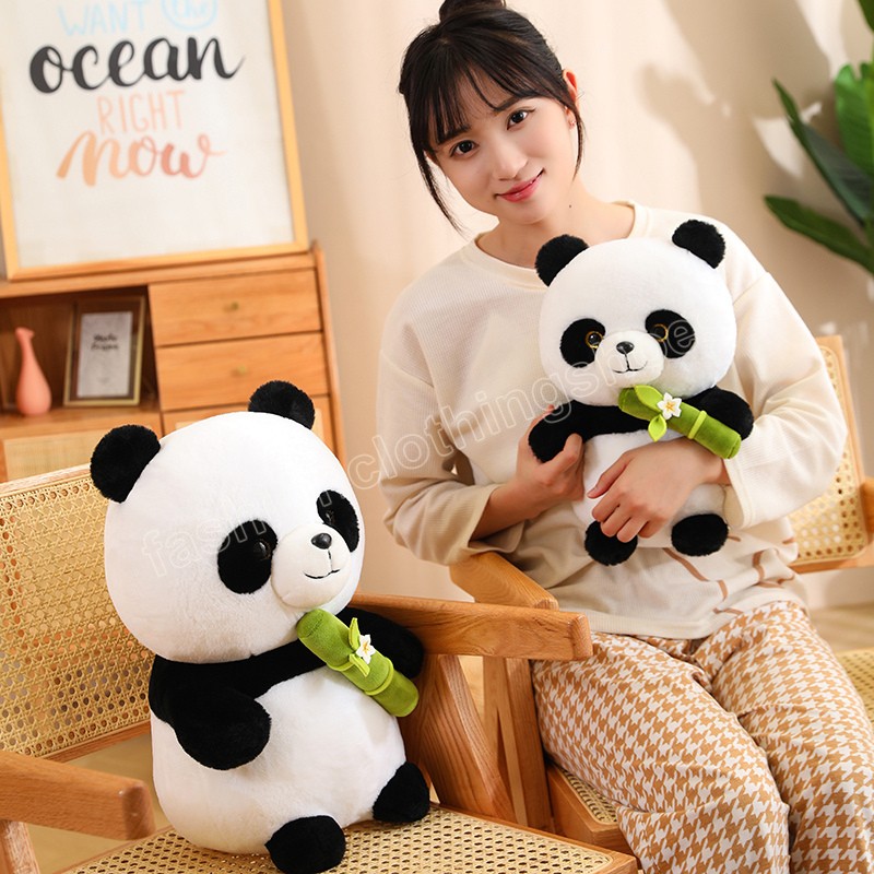 25cm Kawaii Panda Plush Toys Śliczne bambusowe panda niedźwiedzie z bambusową pluszową pluszową zabawką dla zwierząt dla dzieci prezent