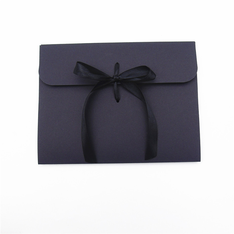 24x18x0.7cm Black/White Kraft Paper Envelope Gift Box Paper Pocket Bag Kerchief Handkerchief Silk Scarf Packing Boxes