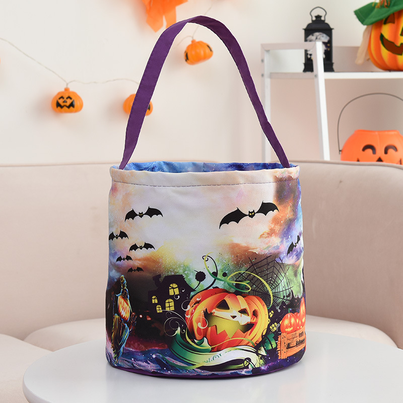 Halloween Party Candy Bags Light Up Trick or Treat Sacs Polyvalent Réutilisable Goody Seau Panier Fourre-Tout Glowing Light HW0045