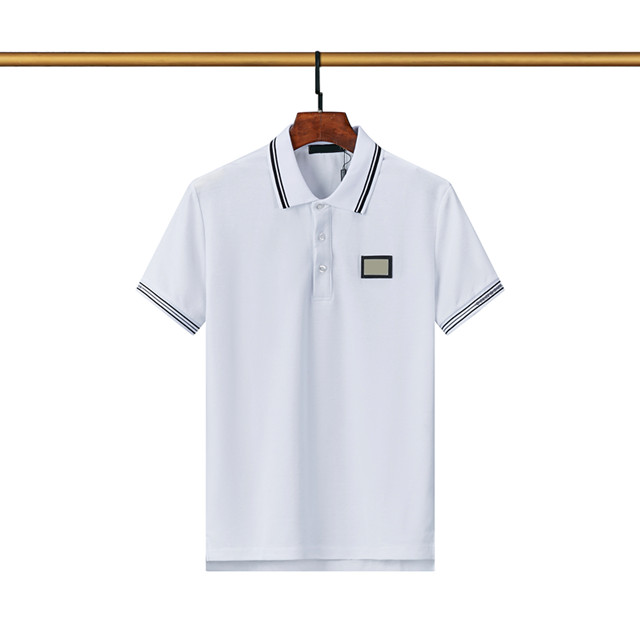 Designer-Herren-Poloshirt in Schwarz und Weiß mit besticktem Buchstaben, kurzärmelig, Herrenmode, hochwertig bedruckt, kurzärmelig, Sommer-Casual-Baumwoll-Poloshirt M-3XL-F8