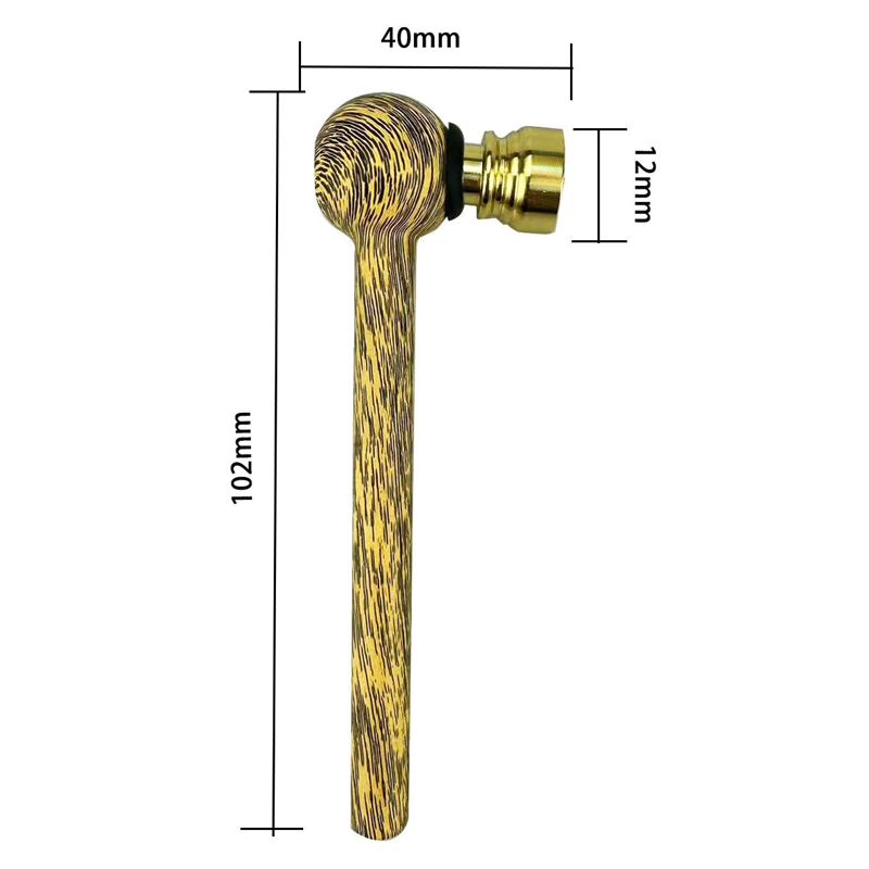 Coloré En Bois Grain Pyrex Tuyaux En Verre Épais Herbe Sèche Filtre À Tabac Argent Écran Bol En Métal Portable Innovant Fumeurs Handpipes Main Porte-Cigarette DHL