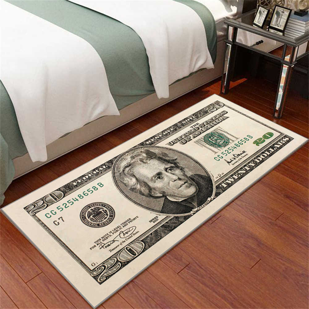 Dollaro Tappeto Denaro Tappeti Dollar Bill Runner Area Tappeto Camera Da Letto Tappeto Rettangolare Bovindo Balcone Americano Comodino Coperta L230619