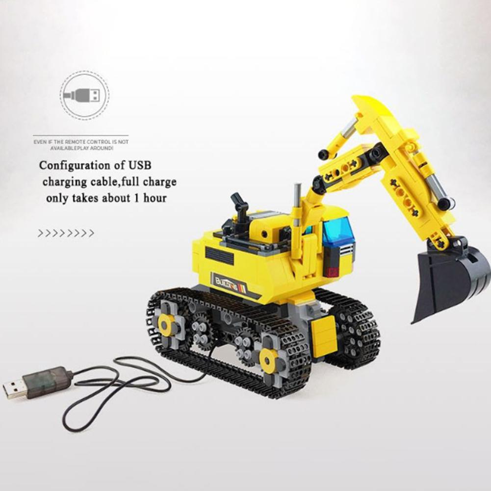 RC Excavating Machinery Toys Programmable Assembled remote control Building Blocks Truck Engineering Vehicle Car Kids Gift