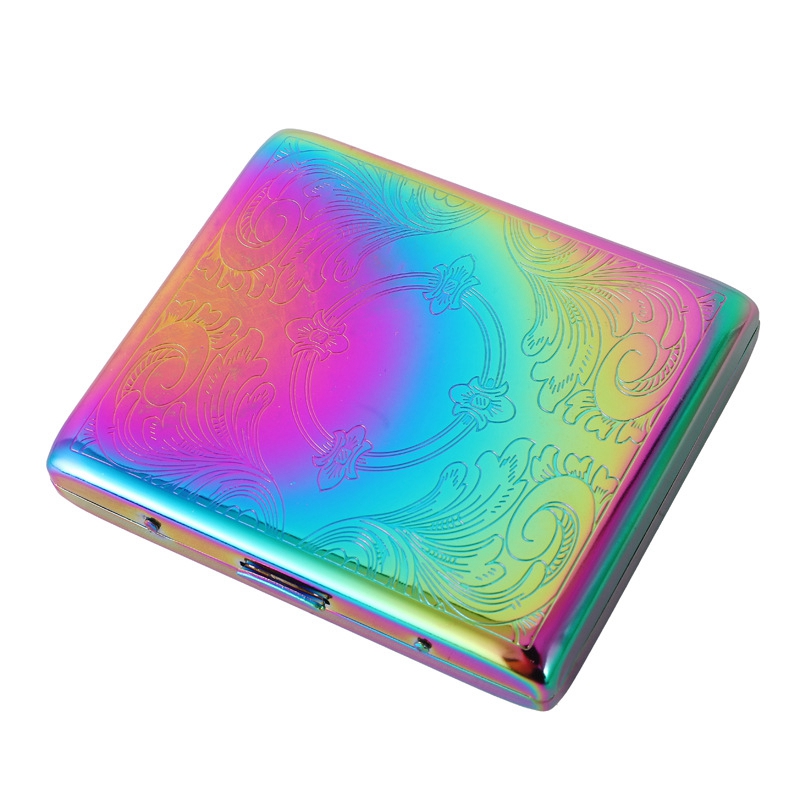 Latest Colorful Pattern Skin Metal Alloy Cigarette Case Herb Tobacco Preroll Rolling Clips Stash Box Portable Innovative Smoking Container Holder Shell DHL