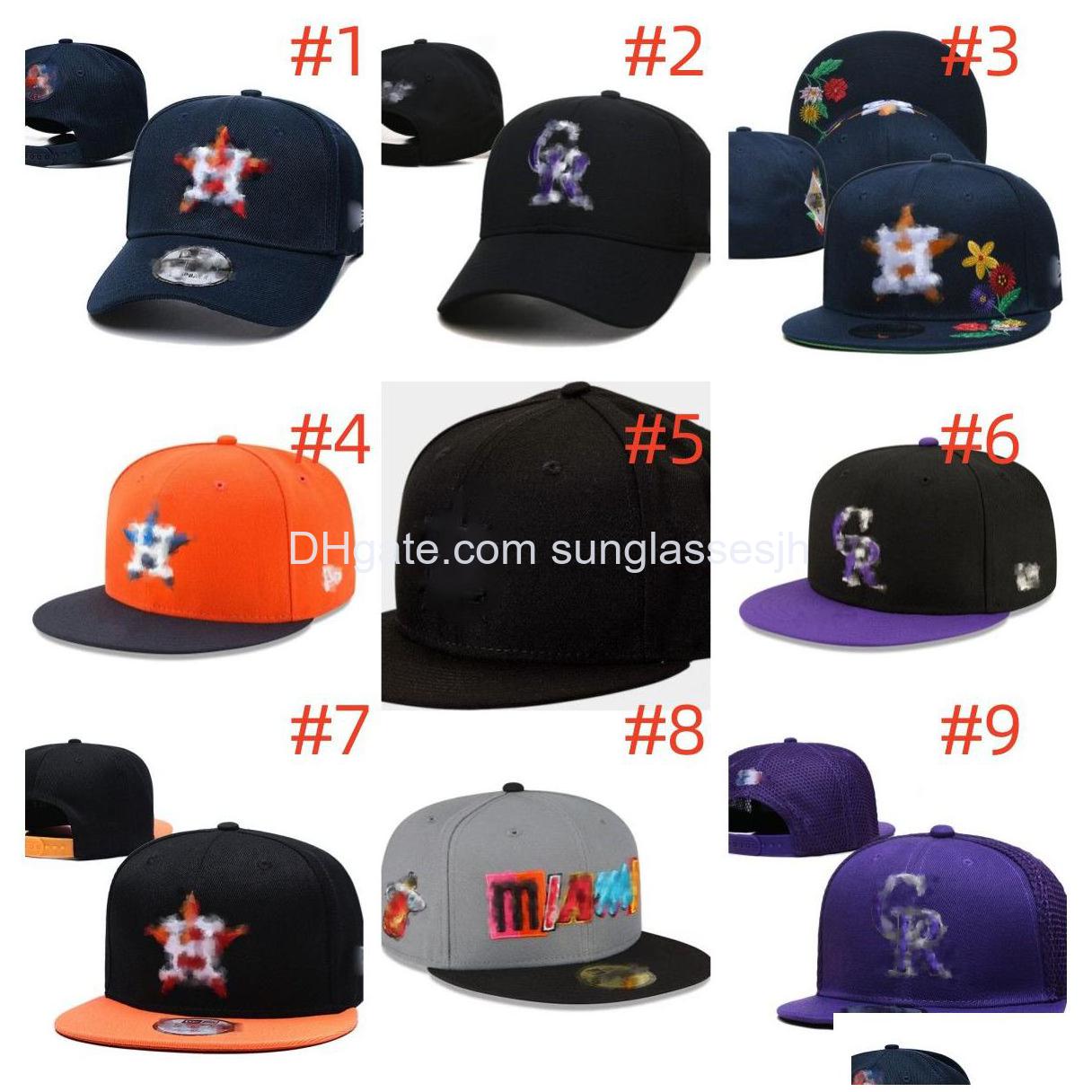 Casquettes de balle Snapbacks de qualité supérieure Chapeaux ajustés Broderie Football Baskball Visières Coton Lettre Mesh Flex Bonnets Chapeau Plat Hip Hop Spo