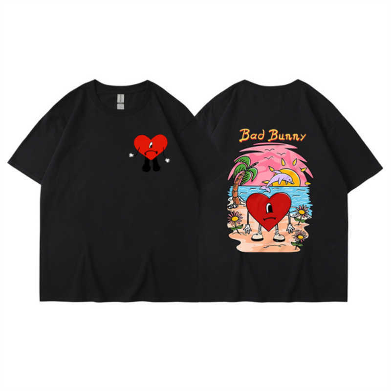 2024NEW MENS TシャツBad Bunny Un Verano Sin Ti Graphics Hip Hop Storm Summer Music Albut Print Short Sleeve Y2K Clothes Unisex Tops Tee彼女は思いやりのある人ポロ77