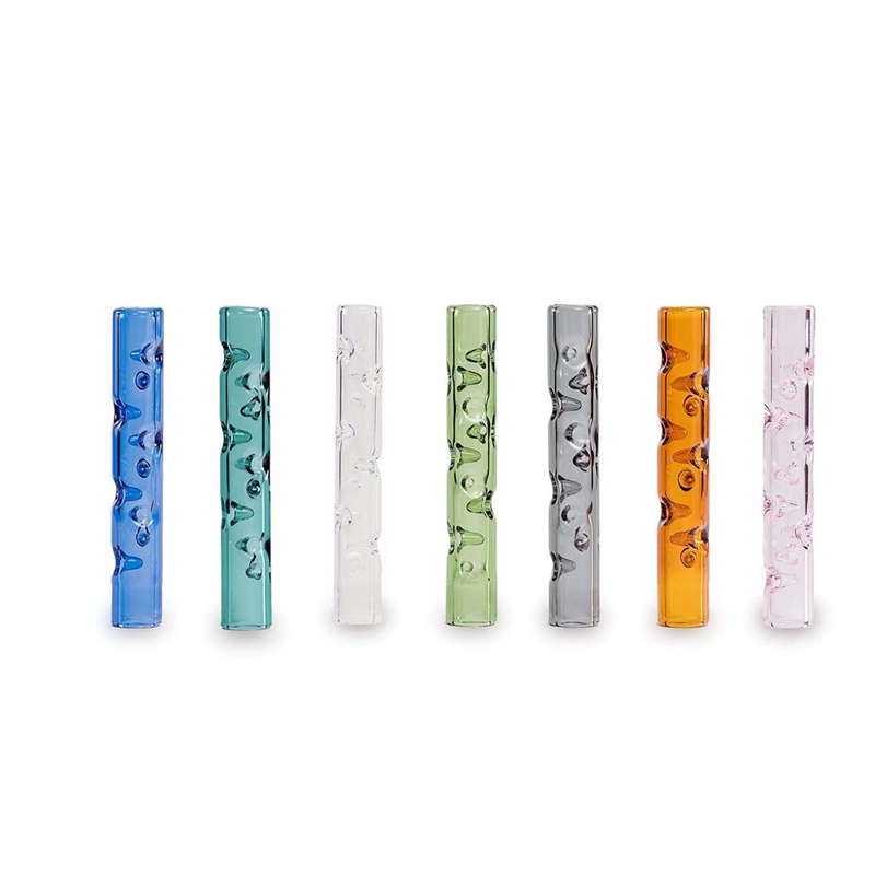 Färgglada utbytbara tjockt glasrökning Portable Handpipes Vaporizer Mynstycke M Stam 3D Kylfilter Cigaretthållare Rör Tips Naglar Straw Mouth Tool Dhl