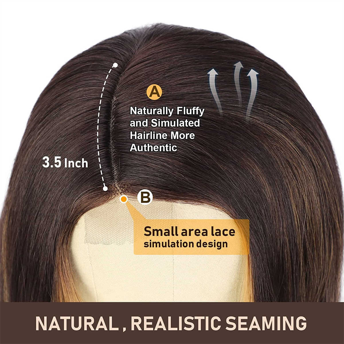 Nxy Hair Perücken, synthetische Spitzeperücke, langer Körper, gewellt, braun, gemischt, blond, Seitenteil, natürlicher Haaransatz, Ersatz für Frauen, 230619
