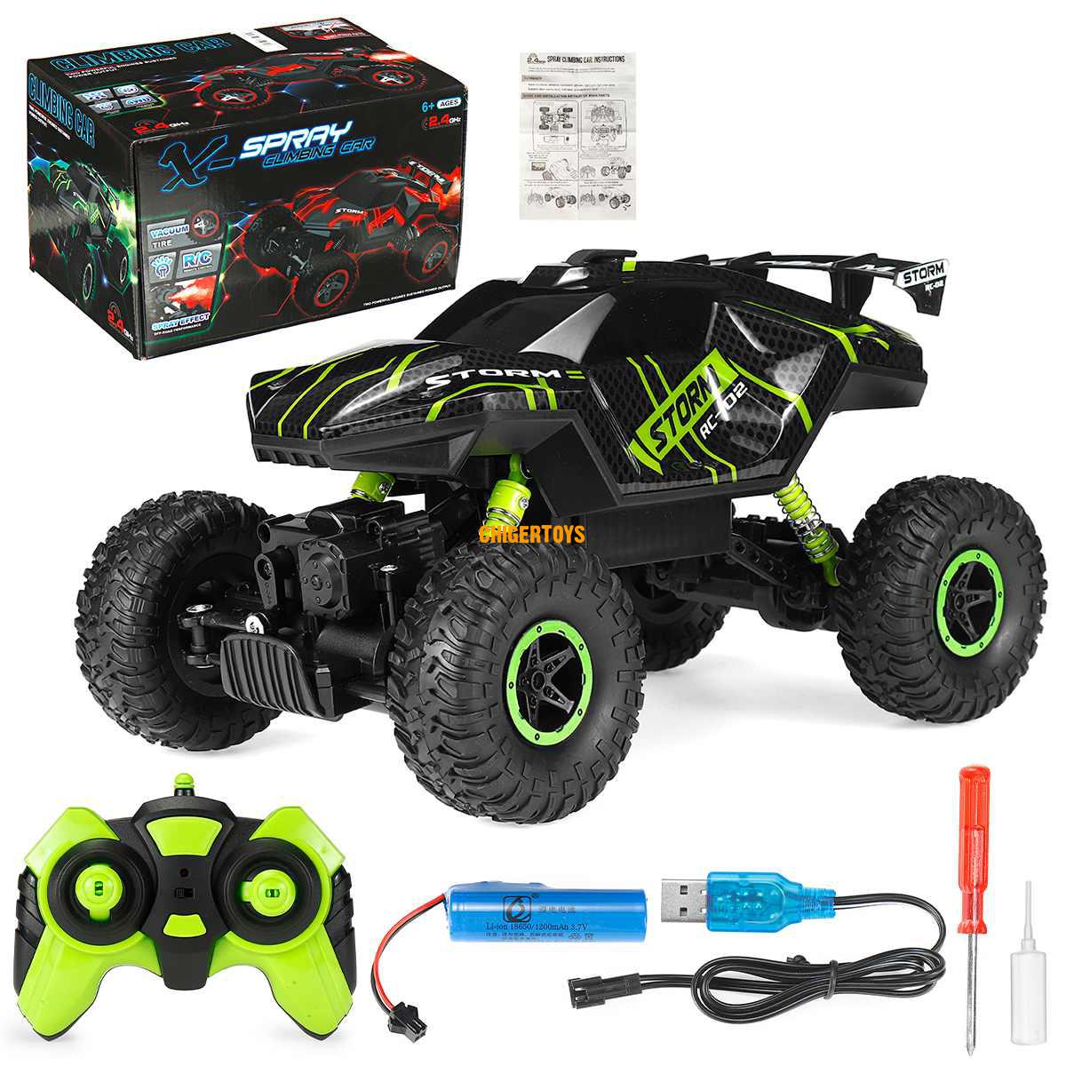 RC CAR 2.4G Remote Control Off Road Racing Cars 4WD Electric High Speed ​​Car Off-Road Drift Toys w/ Lightspray Gift for Kids
