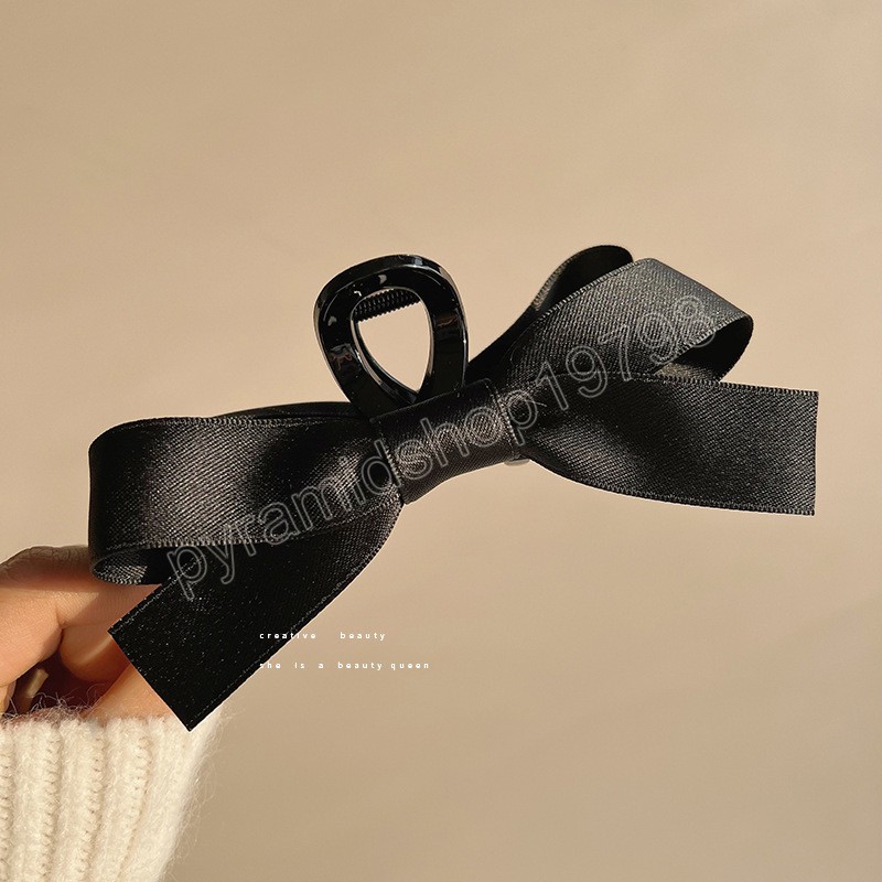 Korean Big Bow Velvet Hair Claws Double Sided Bowknot Grab Clip Hairpins Satin Barrette Hair Clip Hair Accessories