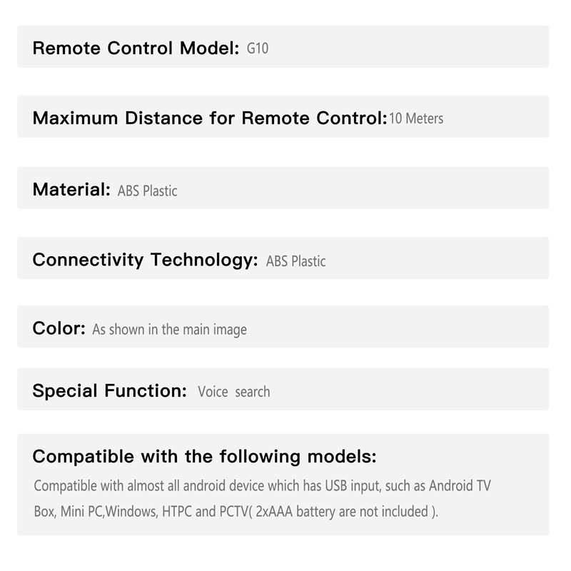 G10ボイスエアフライマウス、2.4gワイヤレス6軸ジャイロスコープエアマウスリモートコントロール、Android TV Box T9 H96 Max X96 X88 MINI M8S A95XのIR学習コントローラー