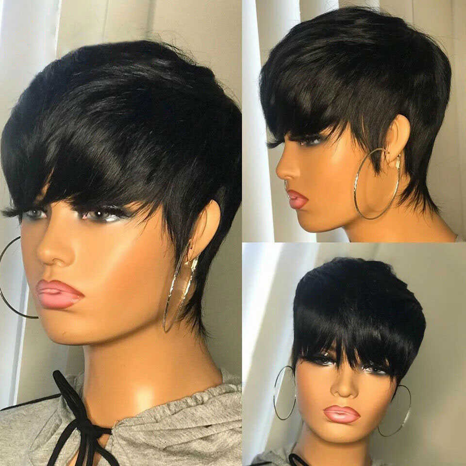 Parrucche capelli Nxy Parrucca corta Bob Pixie Cut Human Straight donna Accessori Glueless Ready to Wear Saldi 230619