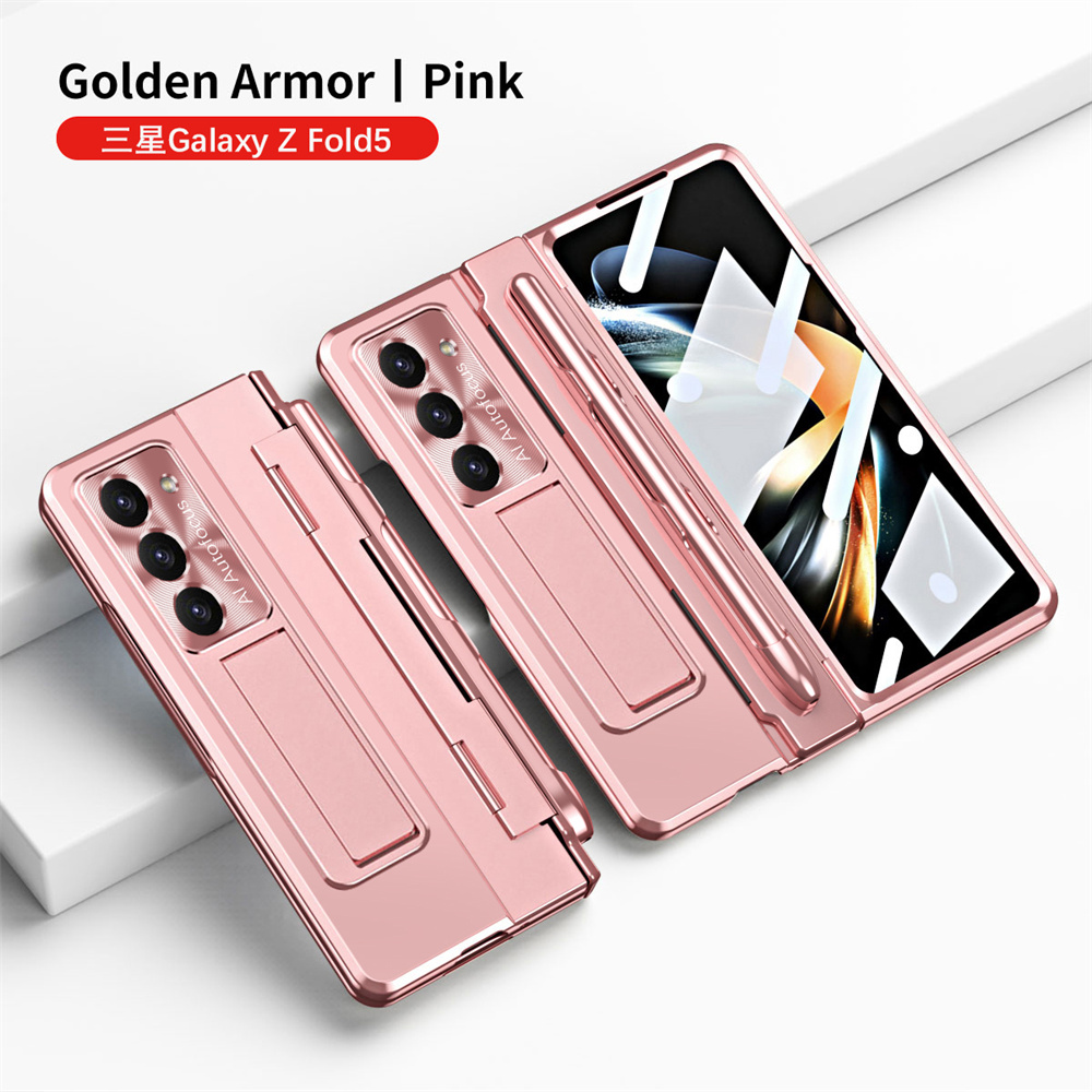 Anti Shock Drop Full Protective Mobile Cover for Samsung Galaxy Z Fold 5 Hinge Protection Phone Case Shell With Touch Pen Tempered Glass