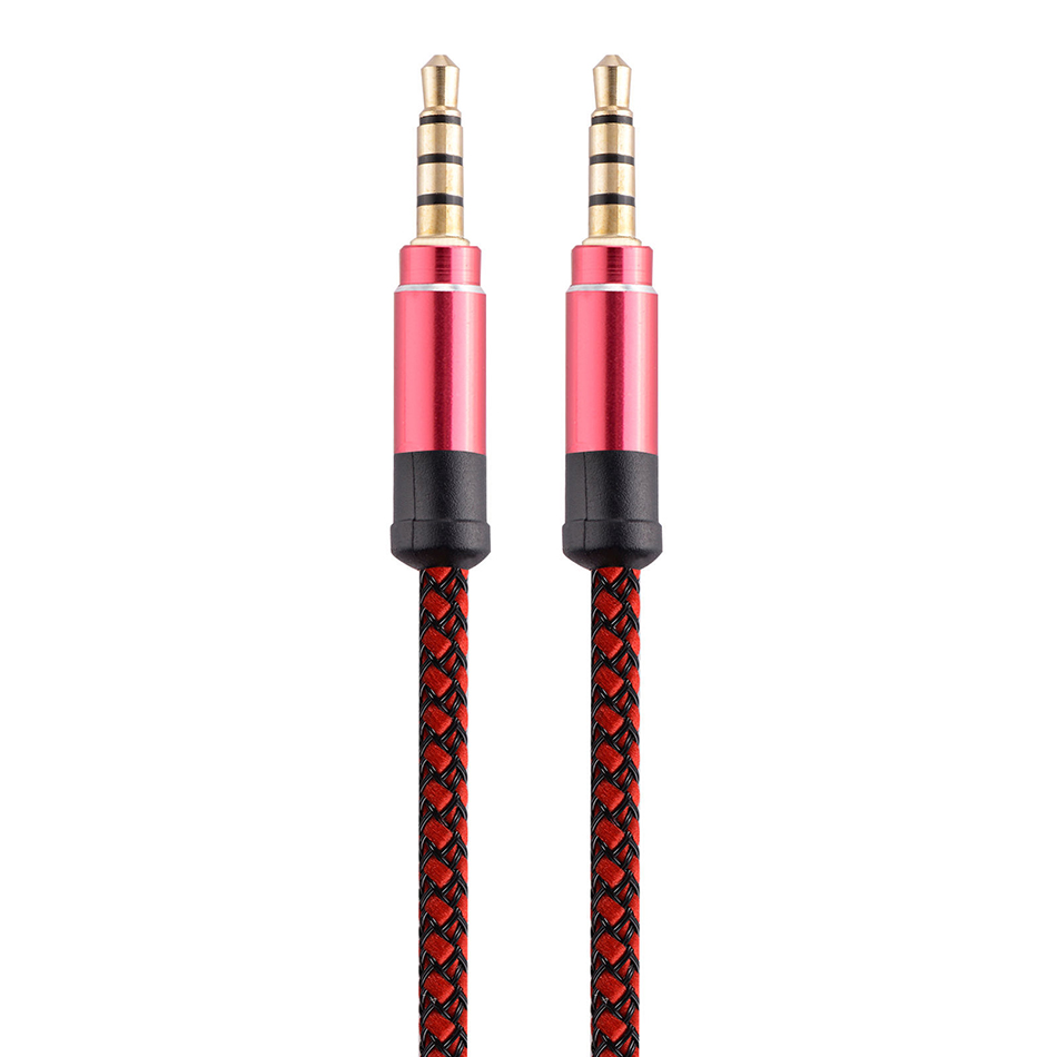 New 3.5mm Nylon Braided Audio Cable Male To Male Nylon Aux Recording Cable Car Audio Cables Multi-Spec Gold-Plated Aux Plug1.5M 3M