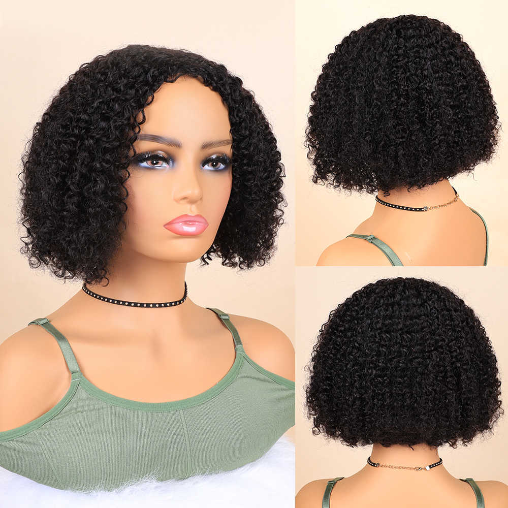 Nxy Hair Wigs Bob Curly Human for Women Glueless Wig Ready to Wear No Lace Brazilian on Sale 230619