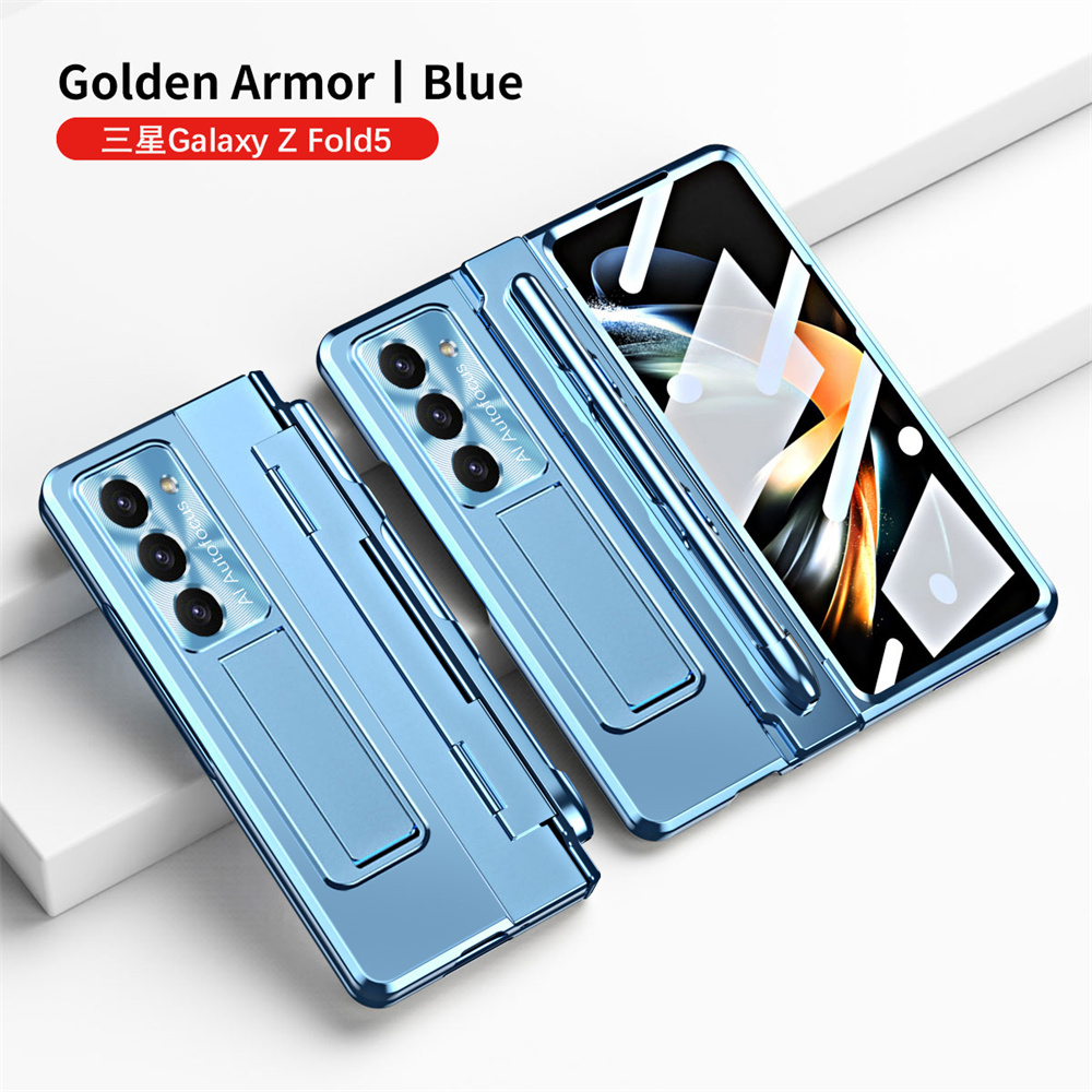 Антикатная капля Полная защитная мобильная крышка для Samsung Galaxy Z Fold 5 Hinge Protection Shell Phone Shell с сенсорным парящим стеклом