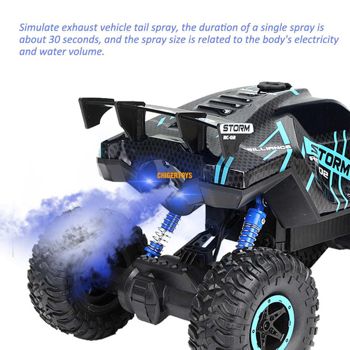 RC Auto 2,4G Fernbedienung Off-Road-Rennwagen 4WD Elektrisches Hochgeschwindigkeitsauto Off-Road-Drift-Spielzeug mit LightSpray Geschenk für Kinder