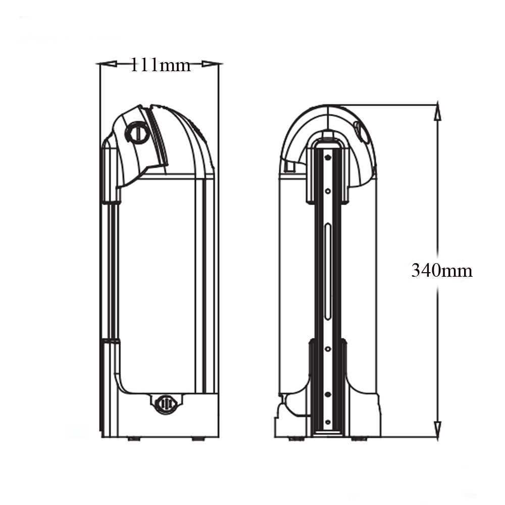 Side open 36V 48V Water Bottle Batteries 9Ah 10.5Ah 12Ah 14Ah 250W 350W 500W with Charger