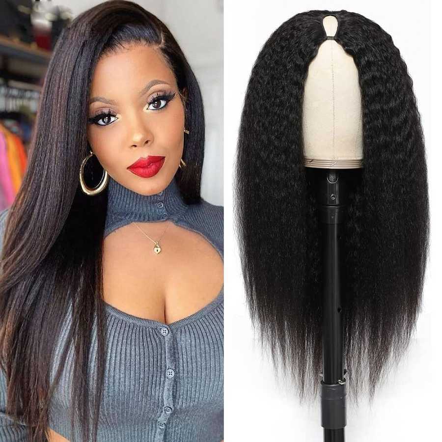 Nxy hair wigs u часть парика Human Kinky Straight v для женщин, безрассудных, готовых к ношению 230619