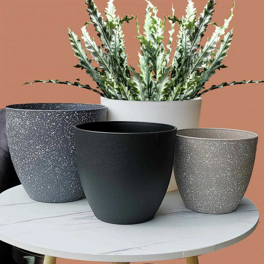 Planters POTS Frosted Imitation Stone Bonsai Flowerpot Balkong Plant Pot Nursery Pots Desk Plants Succulents Planters Home Garden Decoration R230620