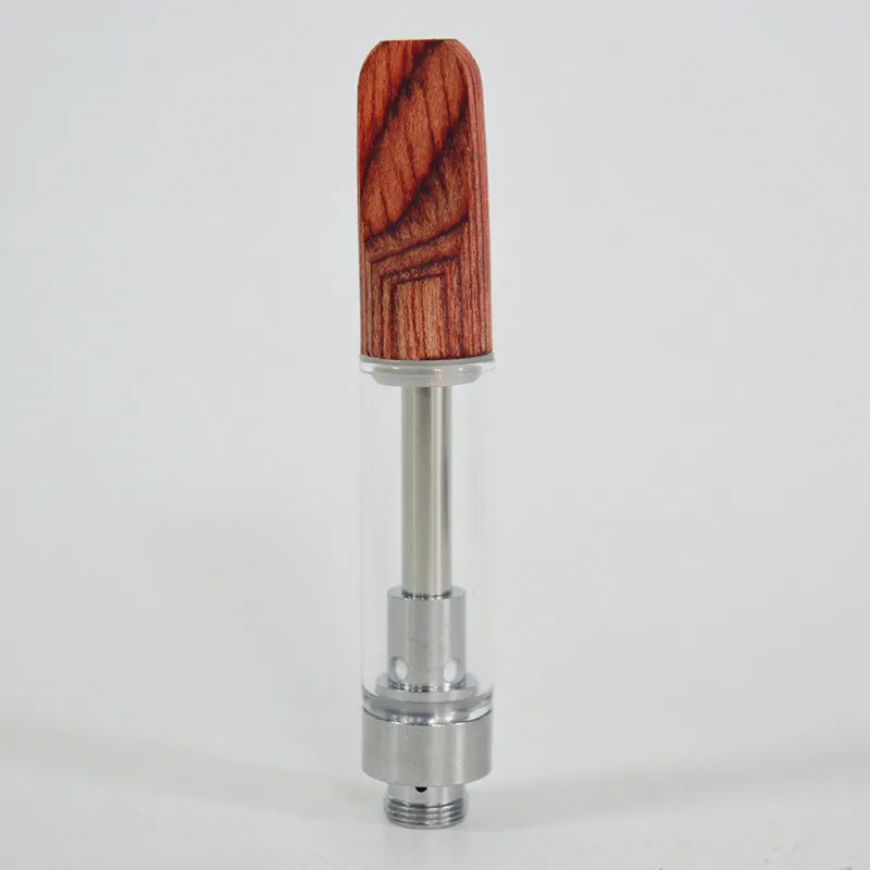 Houten patroon 0,5 ml 0,8 ml 1,0 ml keramische patronen 510 draad Houten punt Lege wegwerp vape-pen PVC-buis Winkelwagen aanpassen Verpakking Olietank