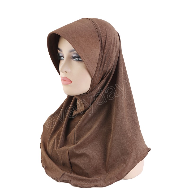 Femmes Hijab avec visière Cap Attached Neck Cover Turban Underscarf Hijab Bonnet Foulards musulmans Instant Turban ramadan prier chapeau