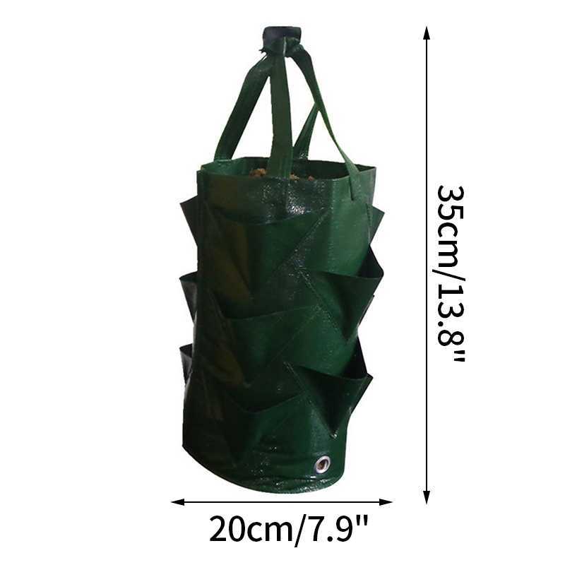 Planters Pots Hanging Tomato Grow Bag Upside Down Planter Multi-mouth Vertical Flower Herb Plant Pot Vegetable Growing Bags Garden Supplies R230620