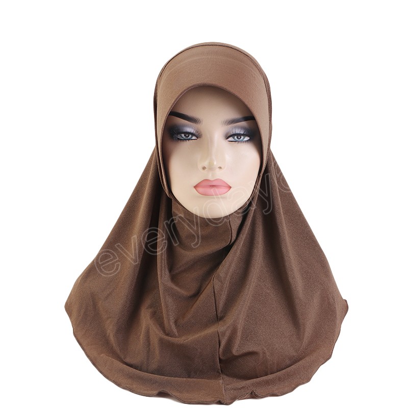 Femmes Hijab avec visière Cap Attached Neck Cover Turban Underscarf Hijab Bonnet Foulards musulmans Instant Turban ramadan prier chapeau