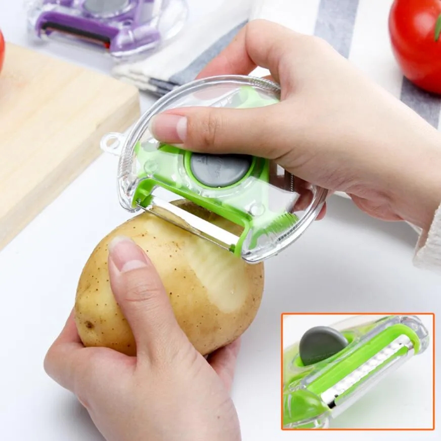 Kitchen Tools Fruit and Vegetable Peeler Shredding Tool Stainless Steel Blade Easy To Clean Replace Function 3 In 1 Peelers DHL