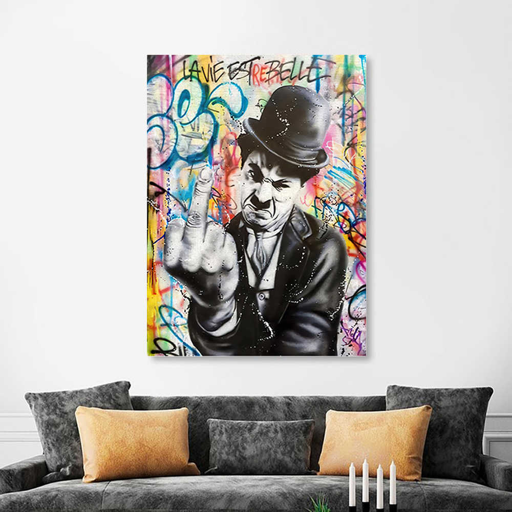 Rue Graffiti Abstrait Geste Mur Art Affiche Film Star Creative Toile Peinture Moderne Higend Home Decor Mural Cadeau Image L230620